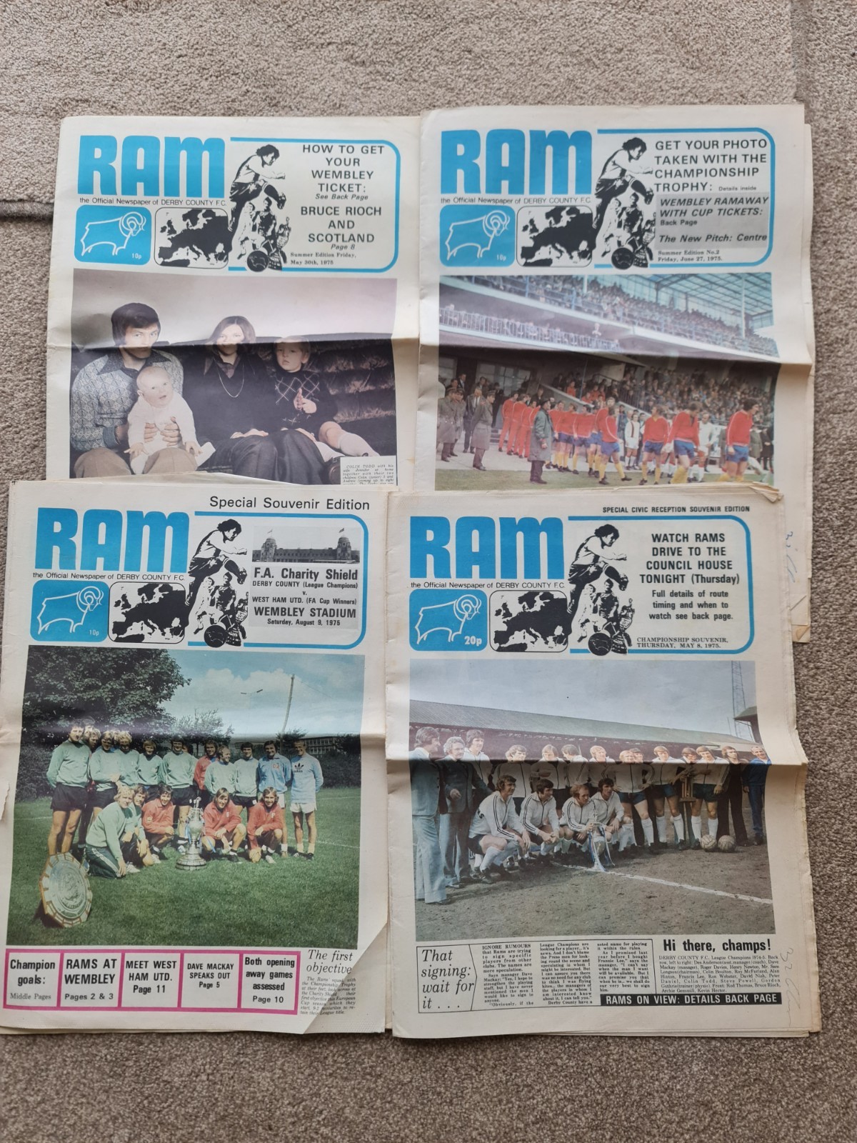 Four Derby County Souvenir Newspapers From 1975 for sale on Ebay