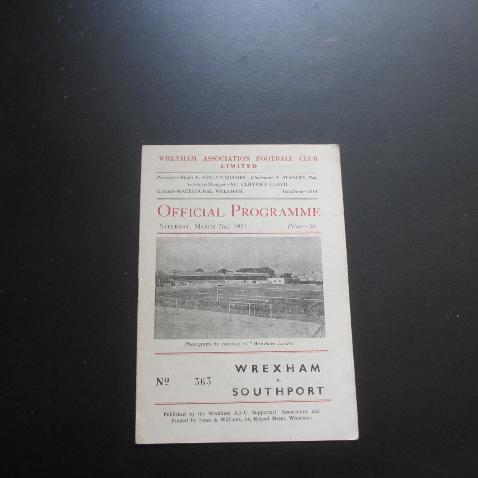 Wrexham v Southport Div 3 North 1956/7 for sale on Ebay