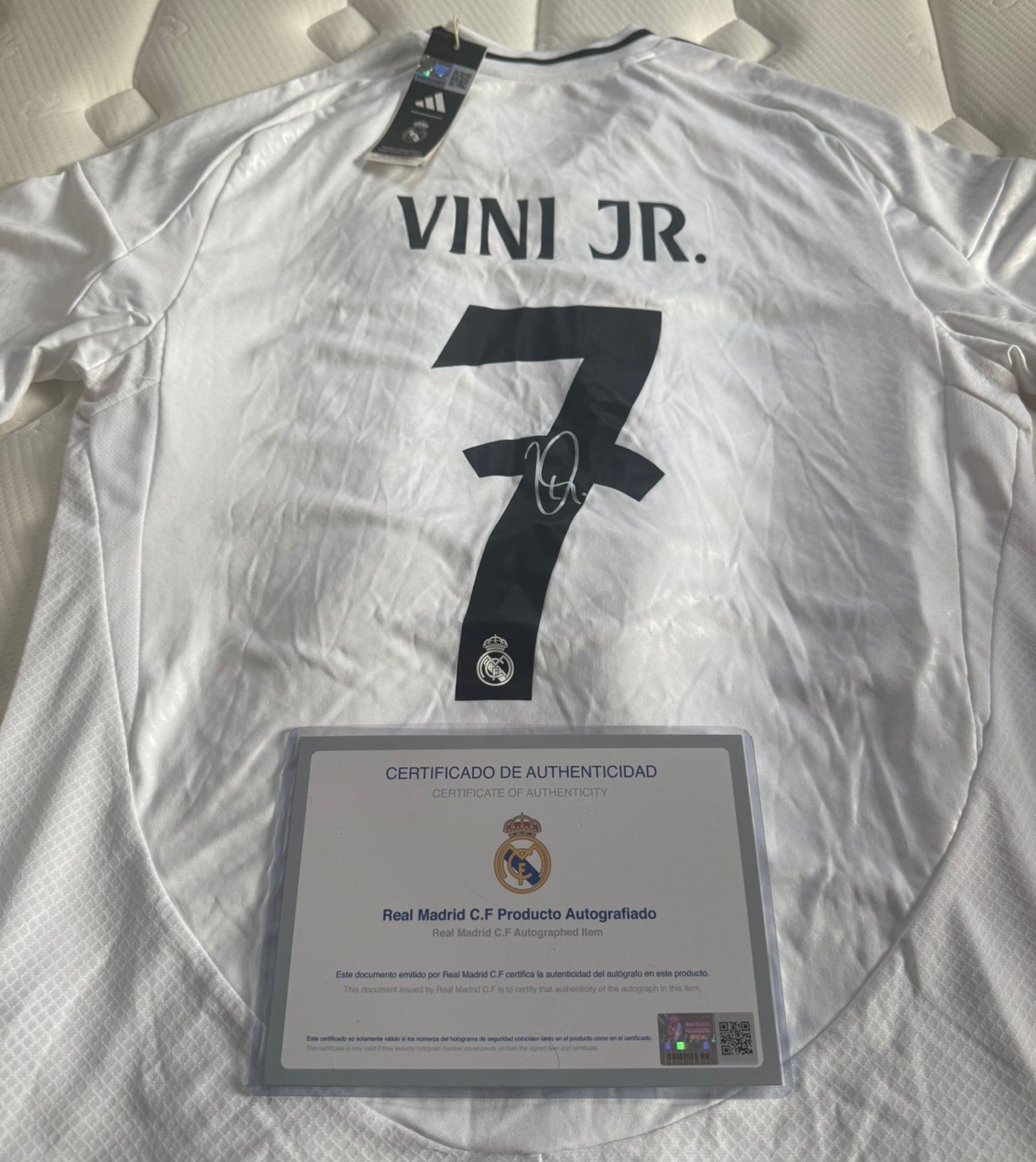 Vinicius Jr Signed Real Madrid shirt 25/26  + Real Madrid Coa SALE 99p start!  for sale on Ebay