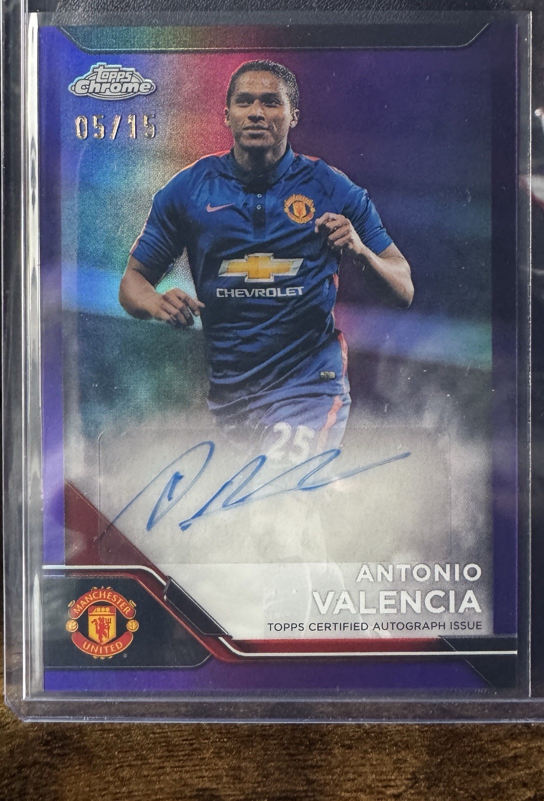 Topps Chrome Manchester United Deluxe Antonio Valencia Auto /15 for sale on Ebay