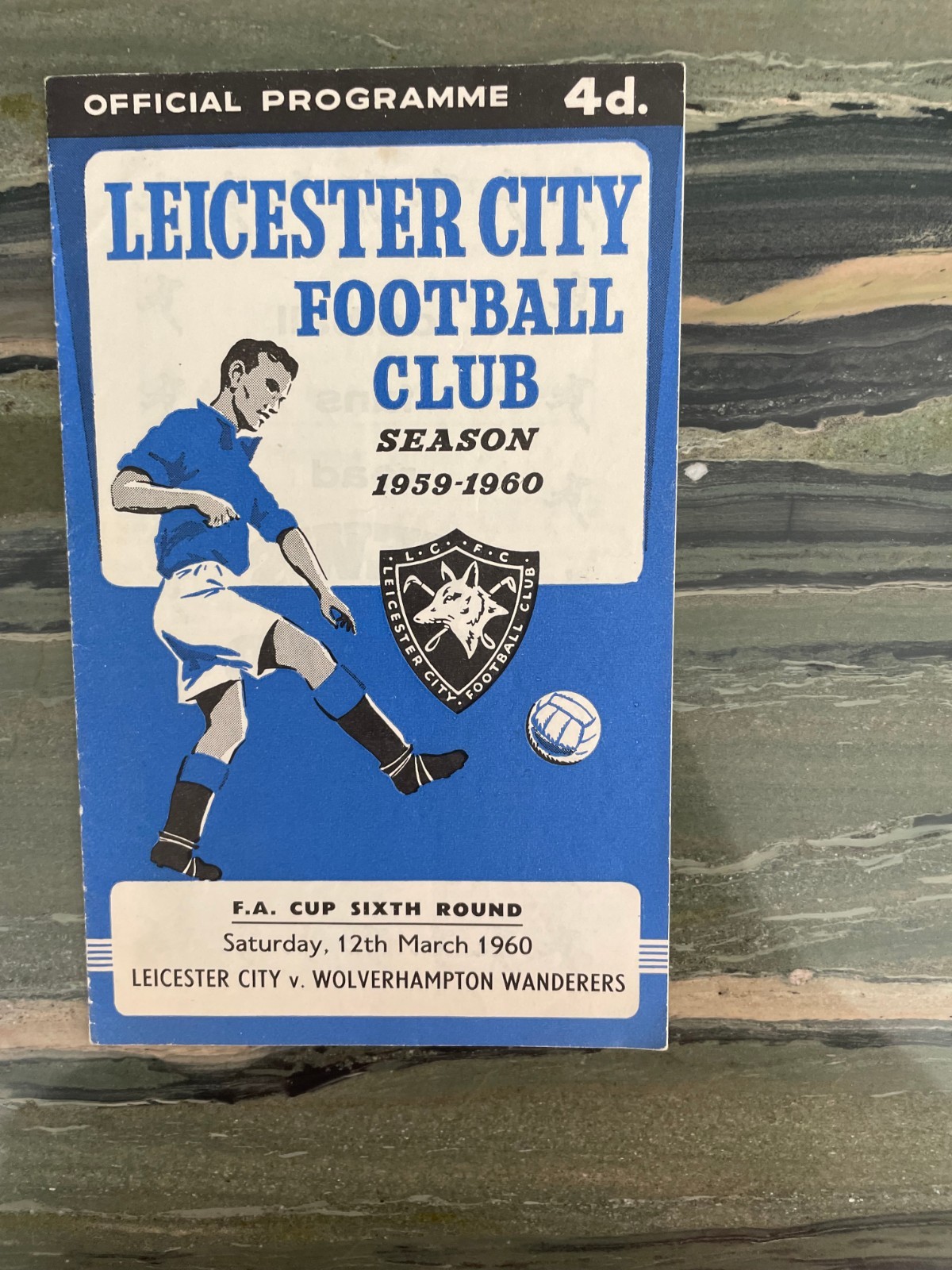 Leicester City v Wolverhampton Wanderers, FA Cup 6th Round 1959/60, (Finalists) for sale on Ebay