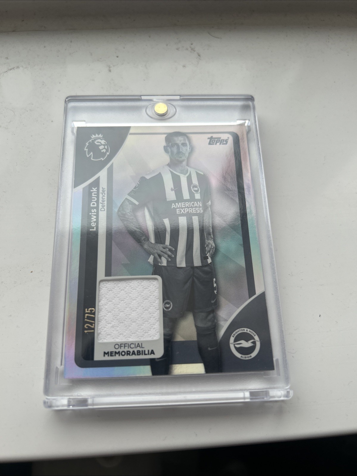 Topps Premier League 2026 Lewis Dunk Relic Black & White 12/75 Brighton for sale on Ebay