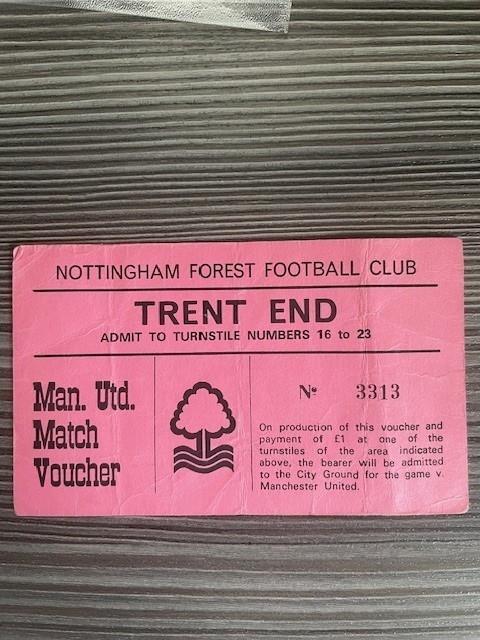 TICKET NOTTM FOREST V MANCHESTER UNITED  77/8 for sale on Ebay