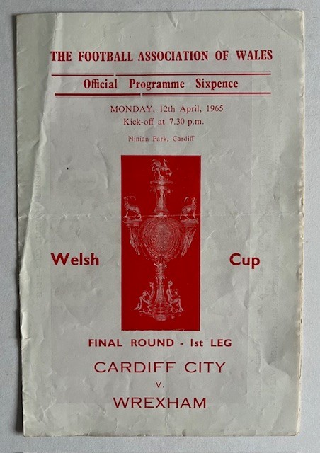 Cardiff City v Wrexham Welsh Cup Final Round 1st Leg 12th April 1965 for sale on Ebay
