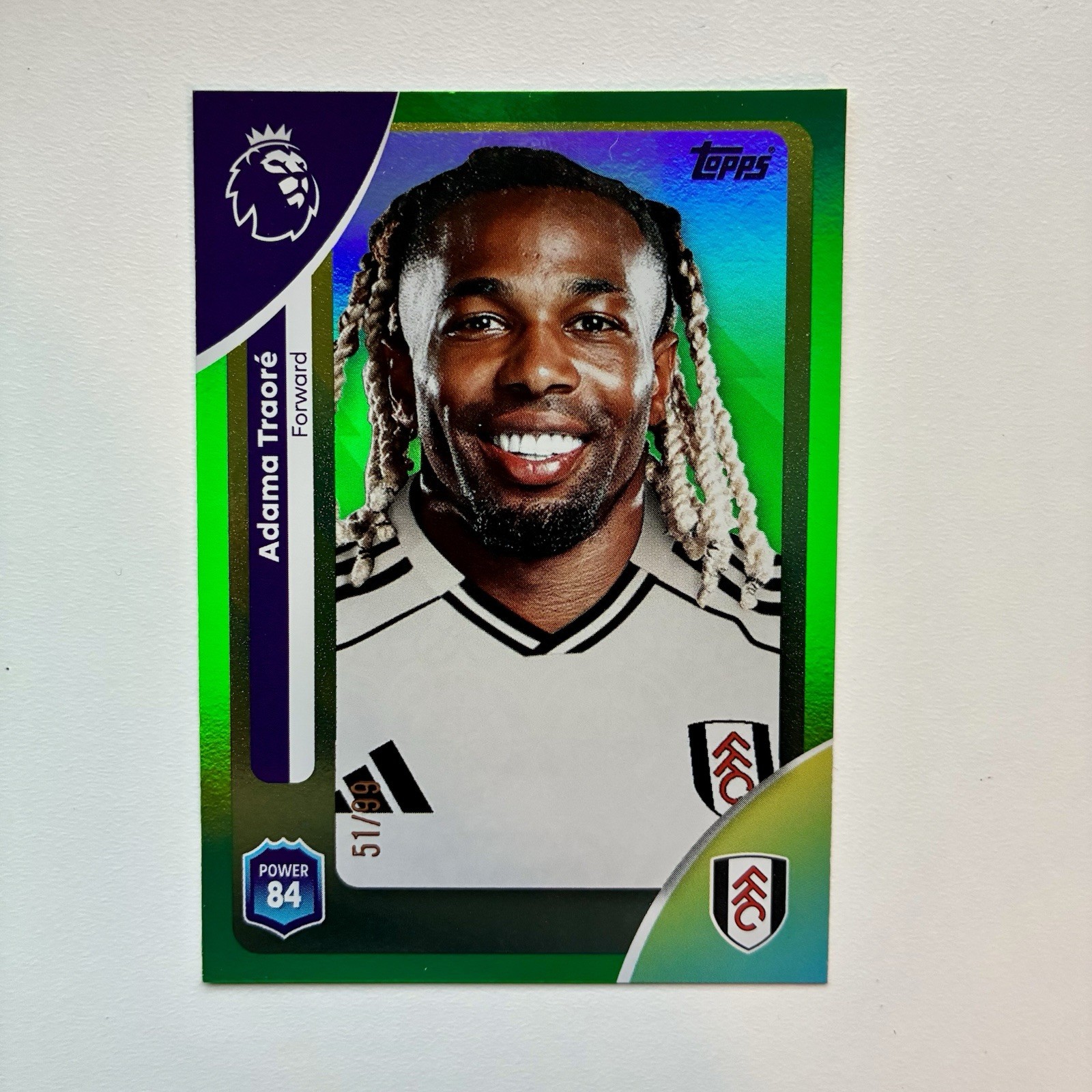 Topps Premier League 2026 Adama Traore Green Parallel /99 Fulham for sale on Ebay