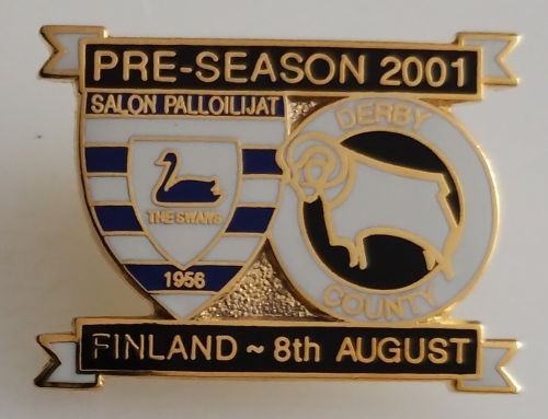 SALON PALLIOLIJAT (FINLAND) V DERBY COUNTY BADGE - PRE-SEASON FRIENDLY 2001 for sale on Ebay