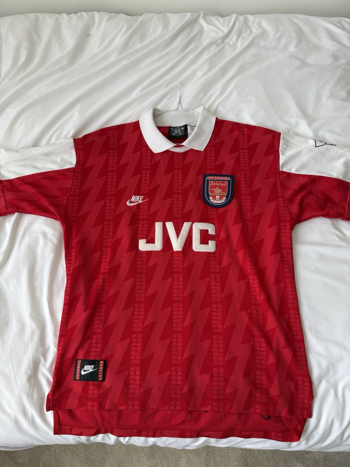 Original Vintage Nike Arsenal 1994/96 Premier League Home Shirt XL Bergkamp 10 for sale on Ebay
