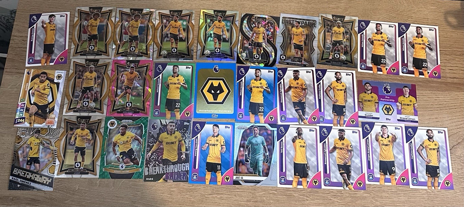 Wolves Joblot Card Bundle Inc Rookies, Base, SSP Inserts And The Team Badge X29 for sale on Ebay