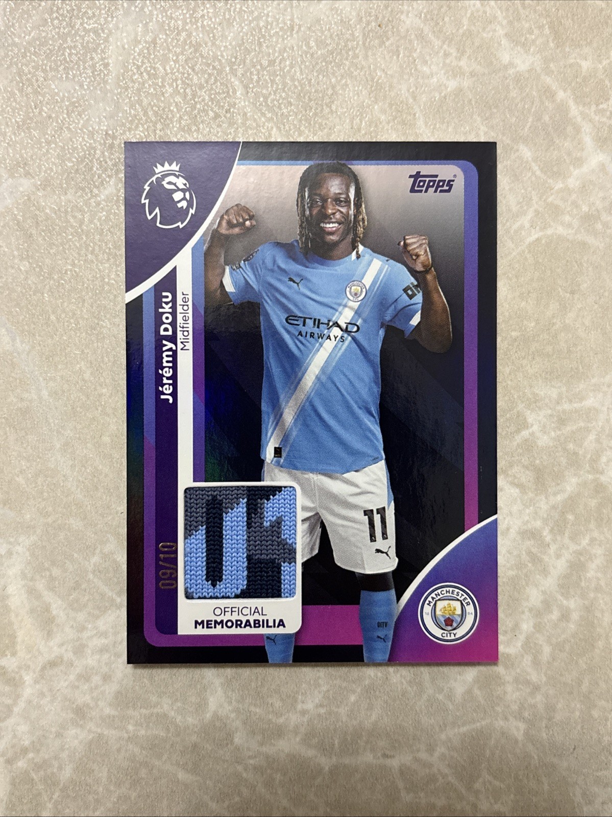 Topps Premier League Jeremy Documentary Player Worn Relic /10 Manchester City 1/1 for sale on Ebay