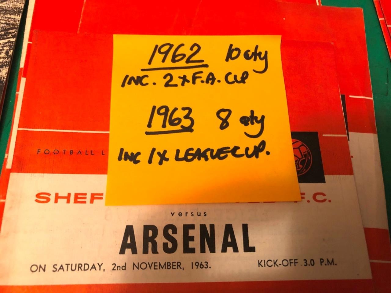 18 qty SHEFFIELD UNITED.FOOTBALL PROGRAMMEs RANGING FROM 1962 & 1963 see list for sale on Ebay