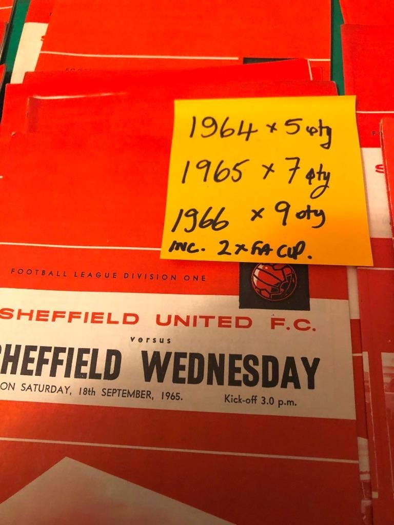21 qty SHEFFIELD UNITED.FOOTBALL PROGRAMMEs RANGING FROM 1964/65/66 see list for sale on Ebay