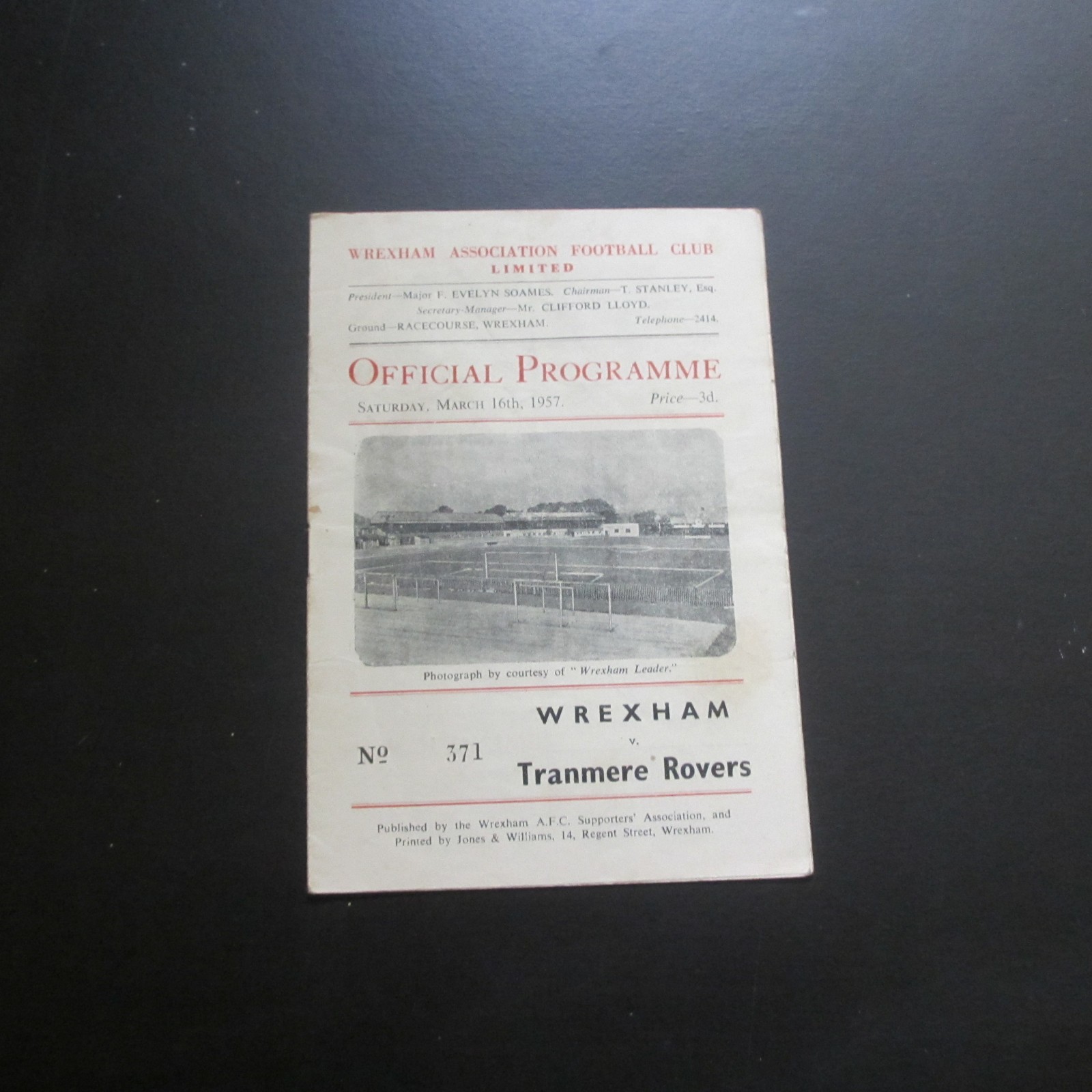 Wrexham v Tranmere Div 3 North 1956/7 for sale on Ebay