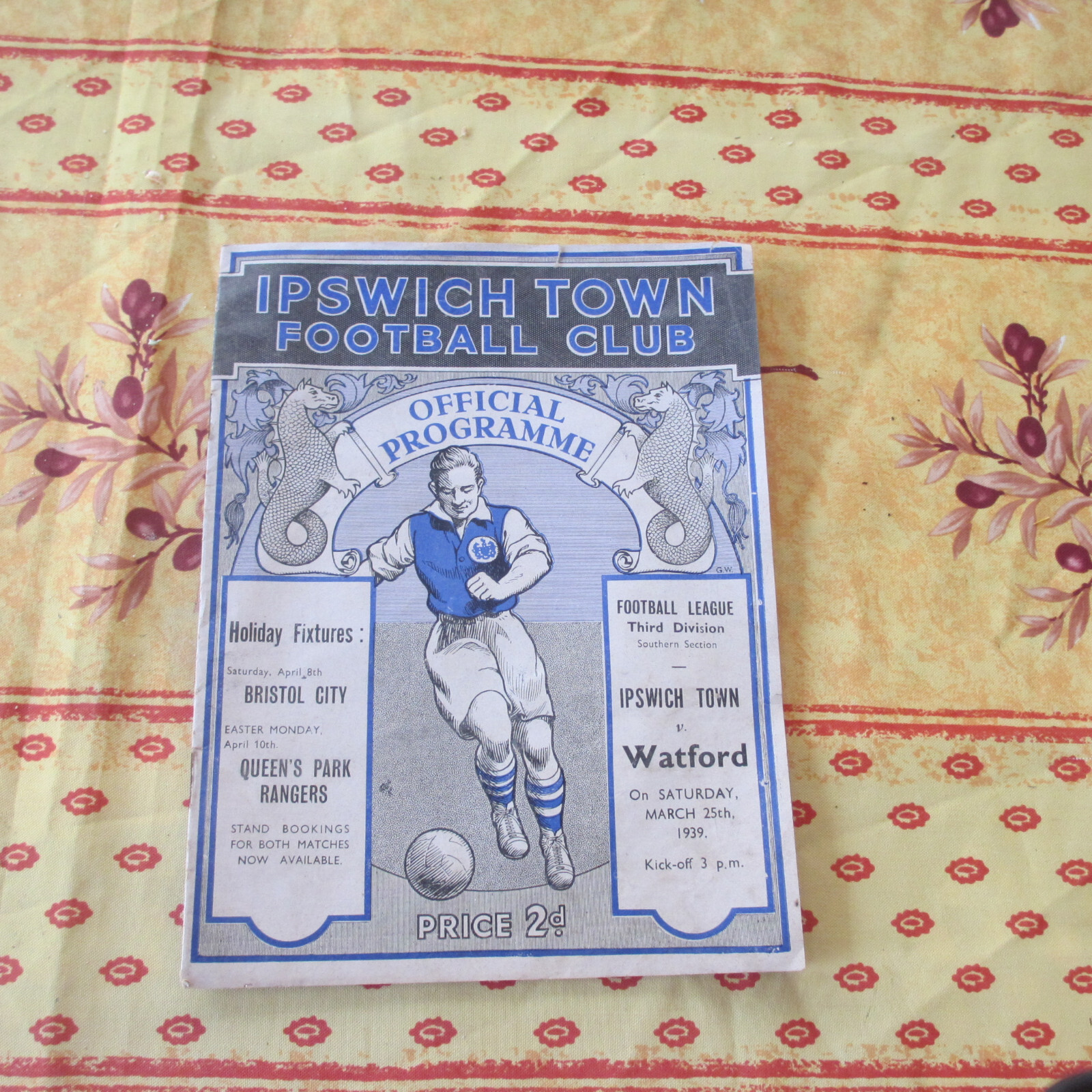 Ipswich v Watford Div 3 South 1938/9 for sale on Ebay