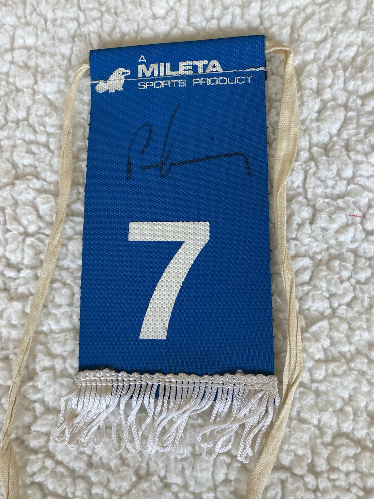 Leeds United Mileta Signed Sock Tag Number  7 for sale on Ebay