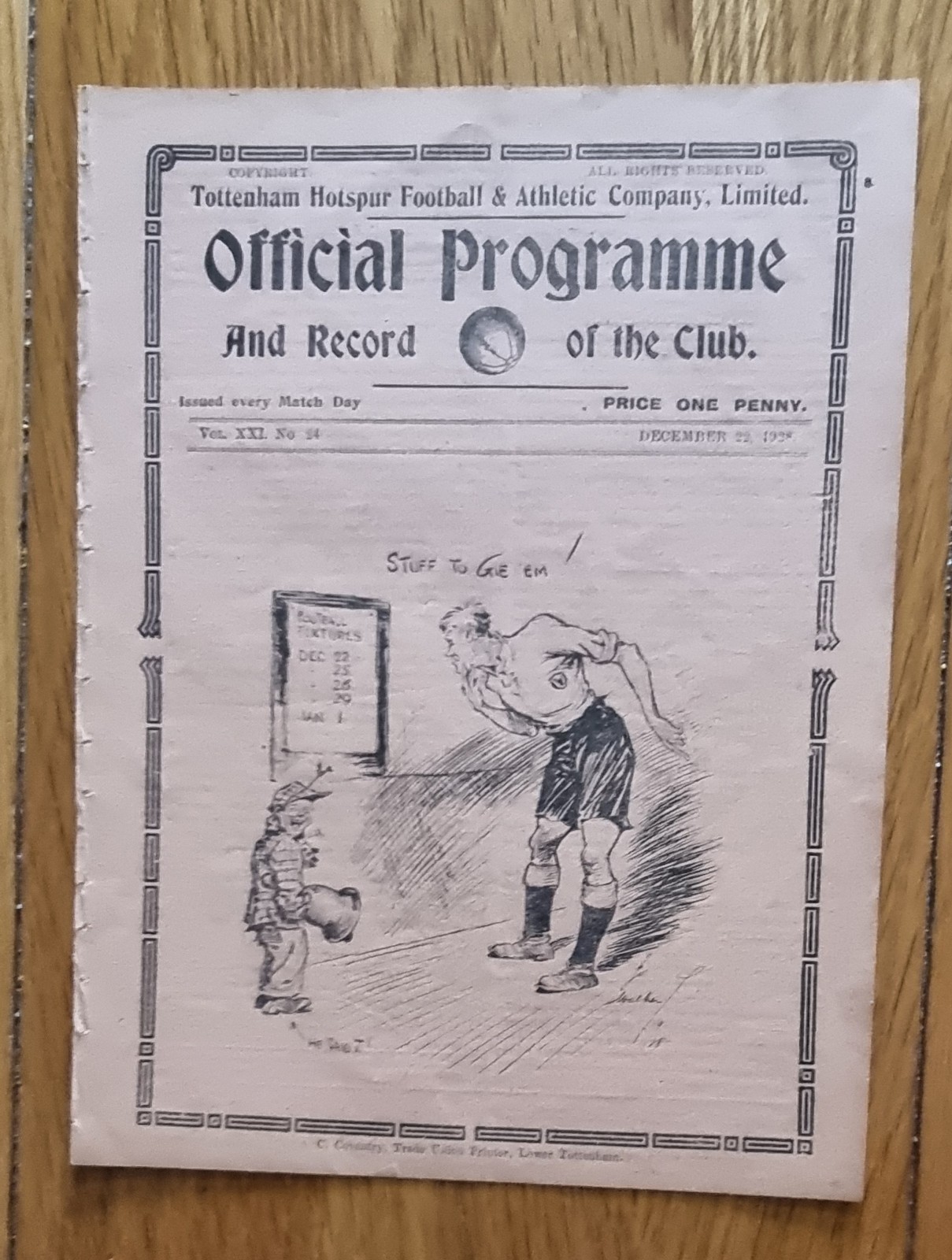 Tottenham/Spurs Res. v Brighton Res. 1928/29 for sale on Ebay