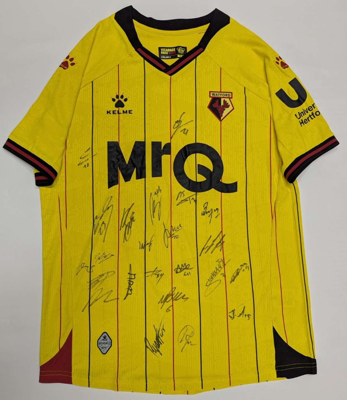 Official Watford FC team signed 2024/25 season football shirt for sale on Ebay