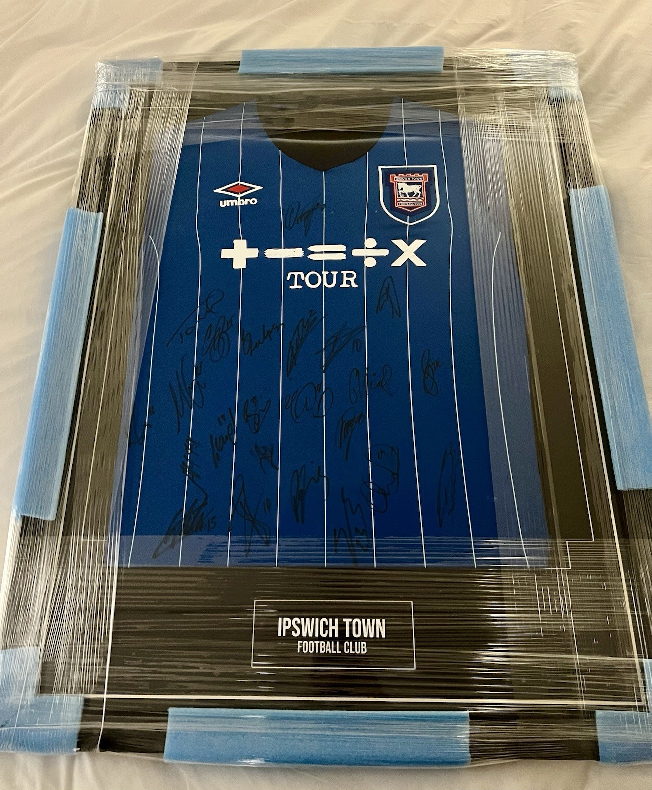 Ipswich Town Premier League Shirt Signed & Framed - Charity Donation to Mind for sale on Ebay