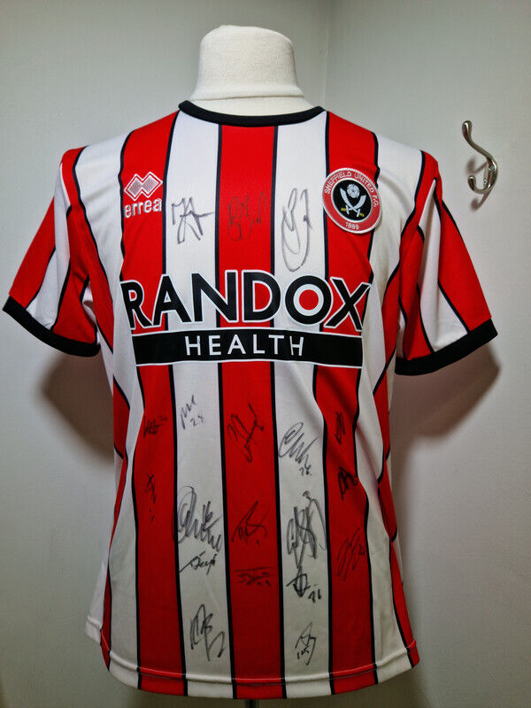 Sheffield United 22/23 Home Jersey Signed by Full Team for sale on Ebay