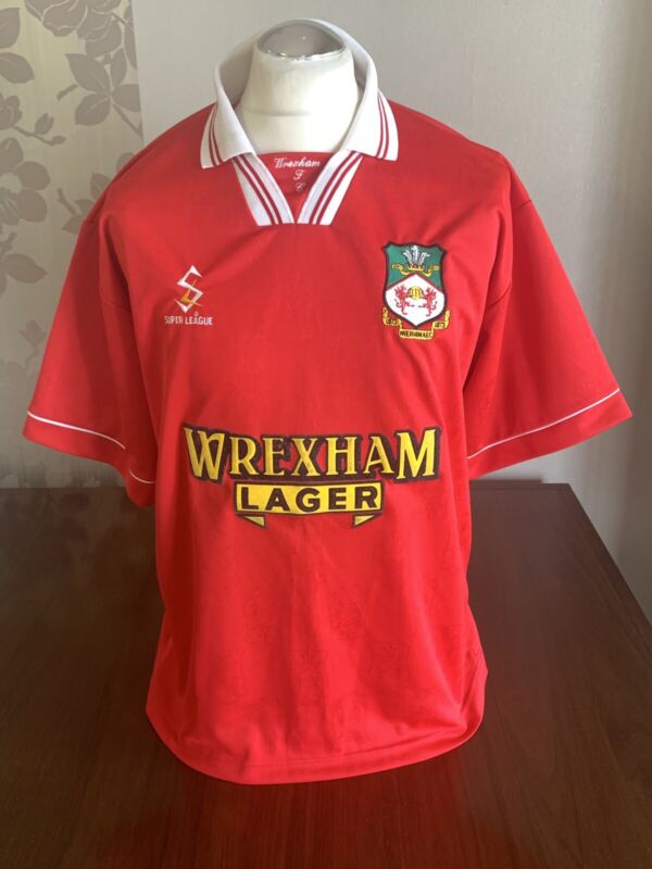 WREXHAM Original 1998 SUPER LEAGUE Home Shirt LARGE to XL Adults NEAR MINT Rare for sale on Ebay