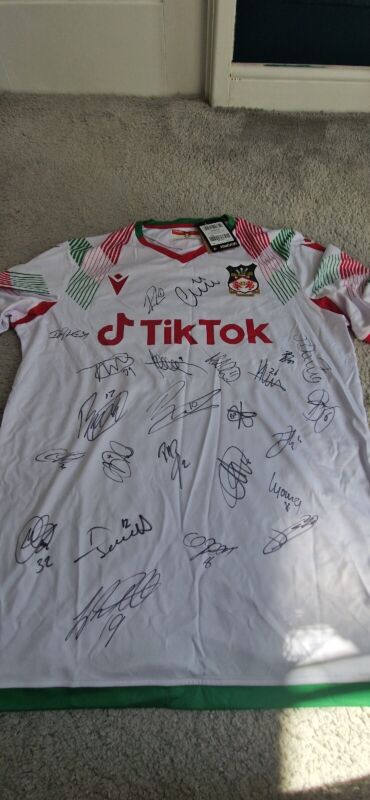 Signed Wrexham 3rd Shirt White, With Tags, Xxl, Mullin, Elliot Lee, Palmer  for sale on Ebay