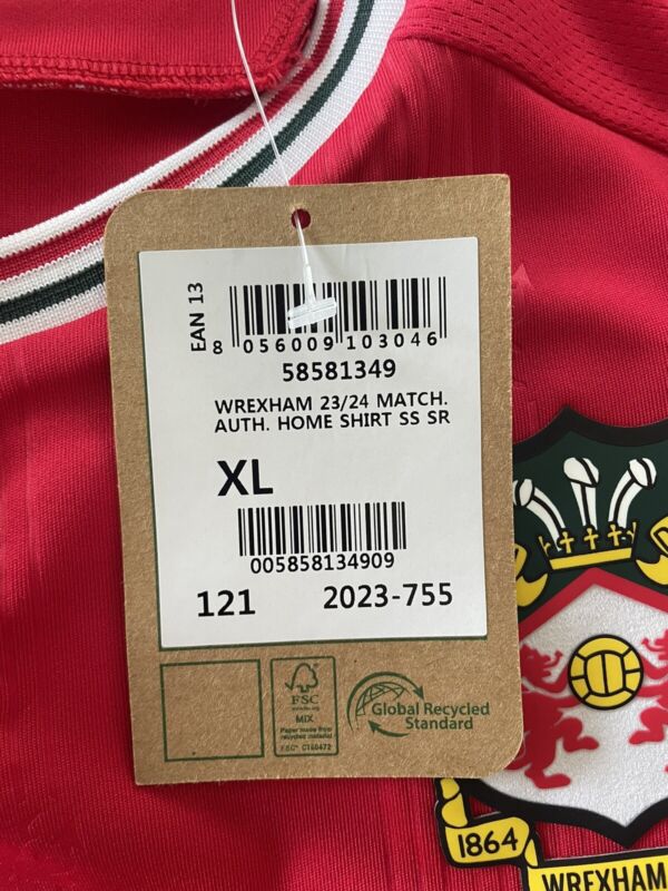 Wrexham Fc 23/24 Home Shirt XL  for sale on Ebay
