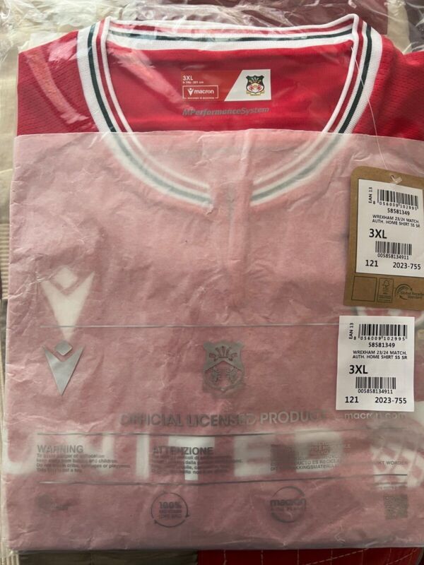 wrexham afc football shirt 3XL 2023/24 home shirt for sale on Ebay