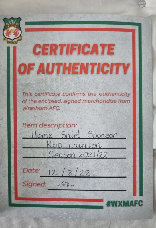 wrexham afc Rob Lainton signed football shirt for sale on Ebay
