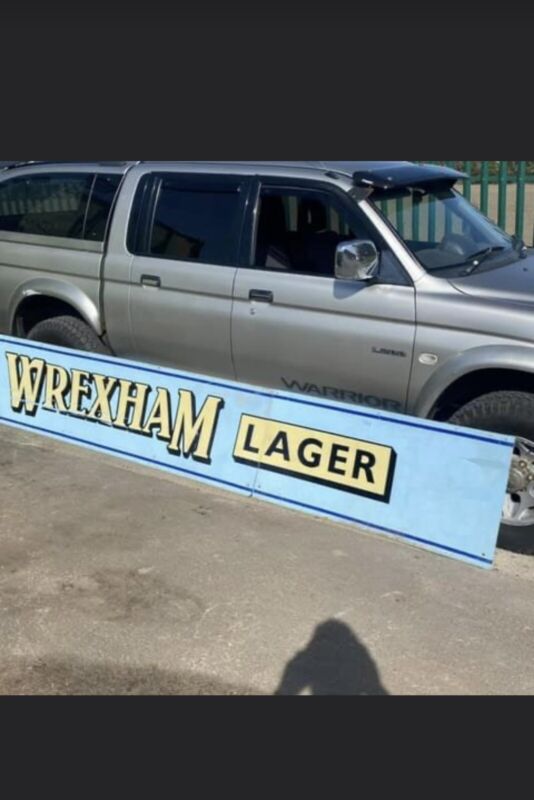 Wrexham Lager Wrexham Football Club Advertising Sign Pitch Side One Off Ryan Rob for sale on Ebay