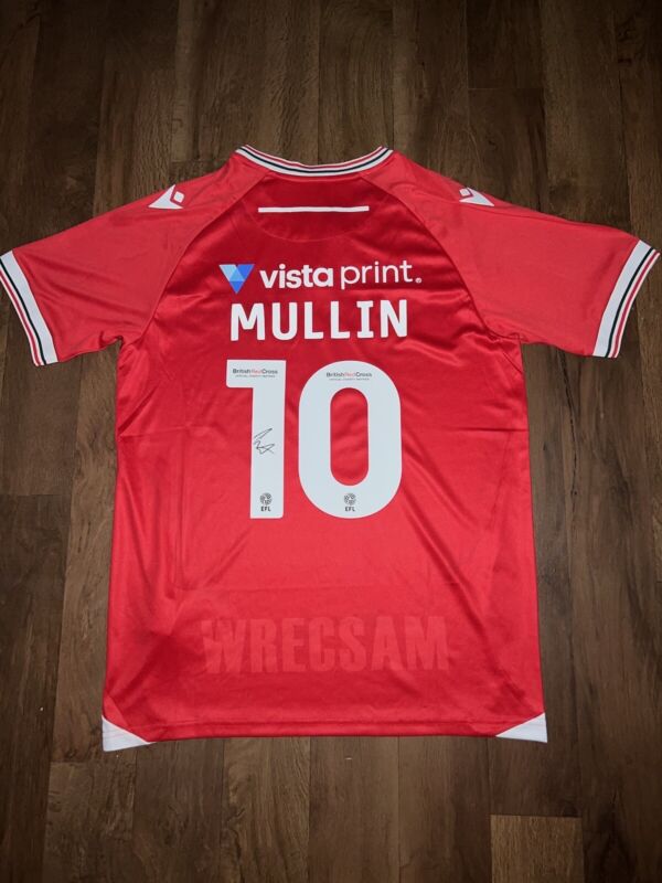 SIGNED WREXHAM SHIRT PAUL MULLIN 2023/2024 PROOF RYAN REYNOLDS for sale on Ebay