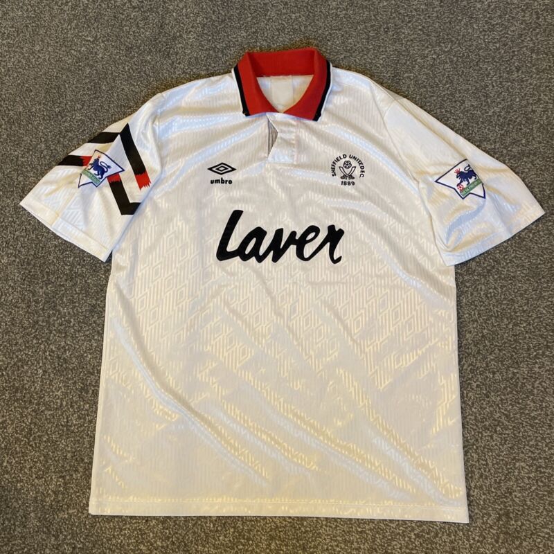 sheffield united shirt 3rd kit 91/93 premier league patches for sale on Ebay