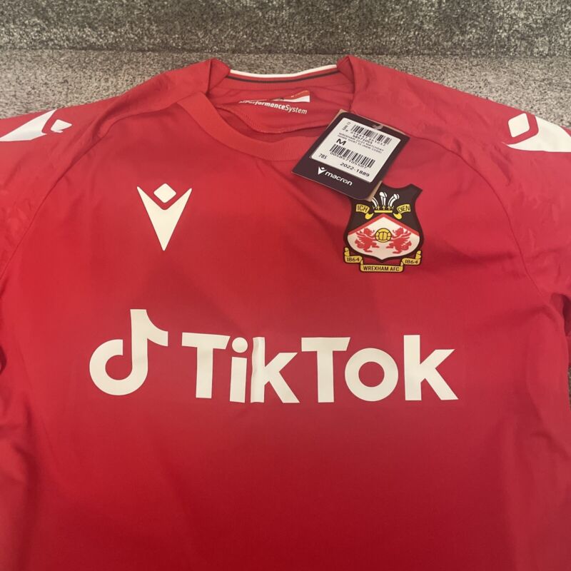 Wrexham 2022/23 Football Soccer Shirt.  Rare!! TikTok  Logo . New With Tags. for sale on Ebay