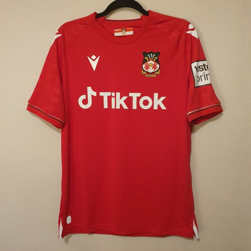 Wrexham FC Authentic BNWT Large Macron 22/23 Home Shirt Welcome To Wrexham... for sale on Ebay