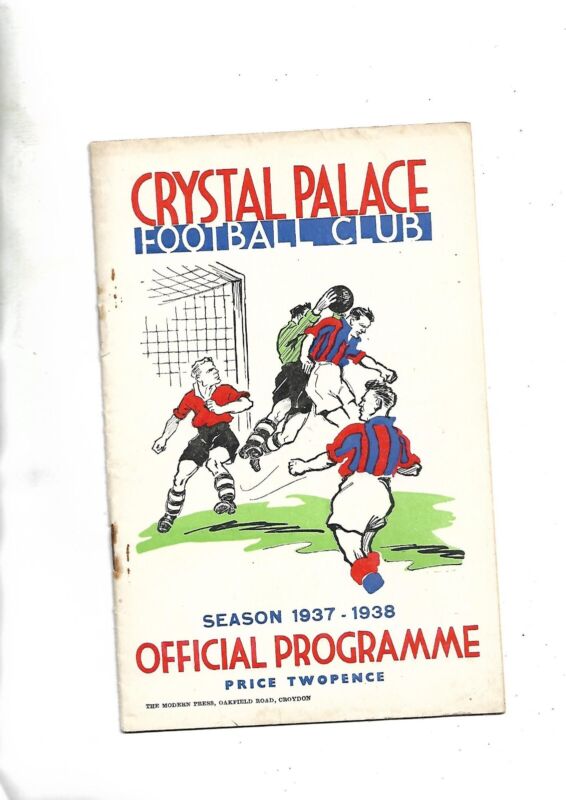 pre war football programmes 2/4/1938 Crystal Palace V Mansfield  v rare for sale on Ebay