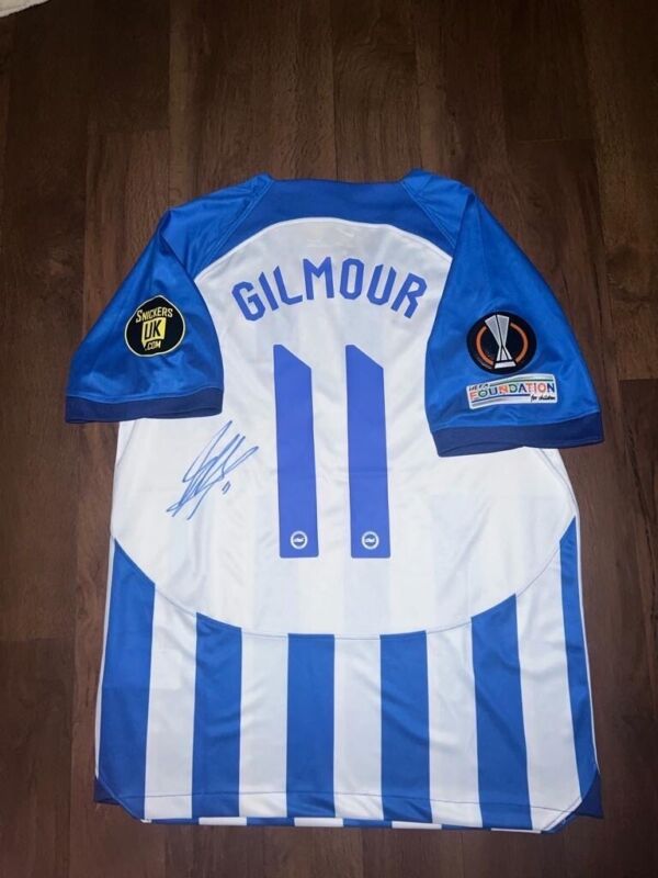 SIGNED BILLY GILMOUR BRIGHTON AND HOVE ALBION SHIRT 2023/2024 SCOTLAND PROOF for sale on Ebay