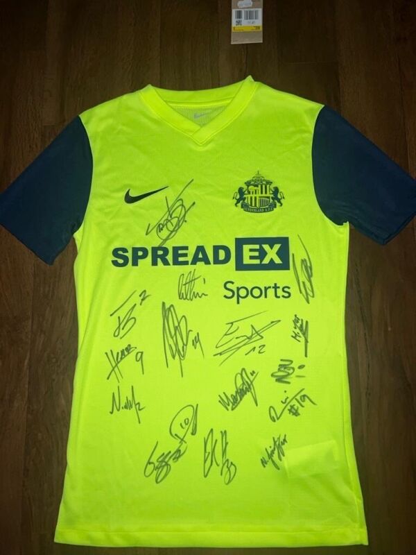 SIGNED SUNDERLAND AFC SHIRT 2023/2024 3RD KIT LIMITED EDITION SOLD OUT PROOF for sale on Ebay