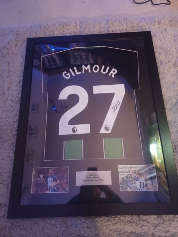Signed And Framed Billy Gilmour Brighton Away Shirt With COA for sale on Ebay
