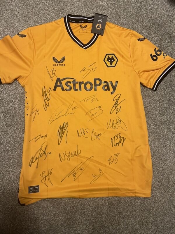Wolves 23/24 Signed Home Shirt All Proceeds To Charity for sale on Ebay
