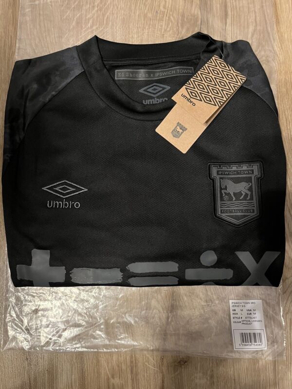IPSWICH TOWN FC THIRD BLACKOUT ED SHEERAN SHIRT ADULT SIZE M. New With Tags. for sale on Ebay