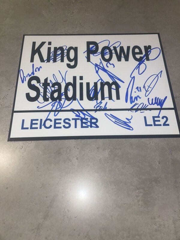 LEICESTER CITY SIGNED 2023/24 METAL STREET SIGN FOOTBALL PROOF BALL PHOTO 1 for sale on Ebay