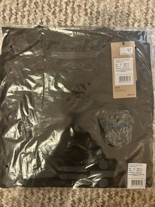 Brand new In Plastic With Tags, Official Ipswich town 3rd Kit black Mens Medium for sale on Ebay