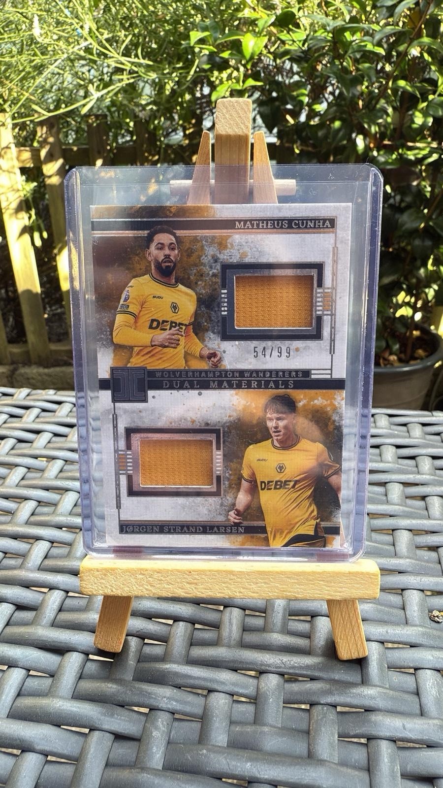 Panini Impeccable Dual Patch Matheus Cunha and Jorgen Strand Larsen Wolves /99 for sale on Ebay