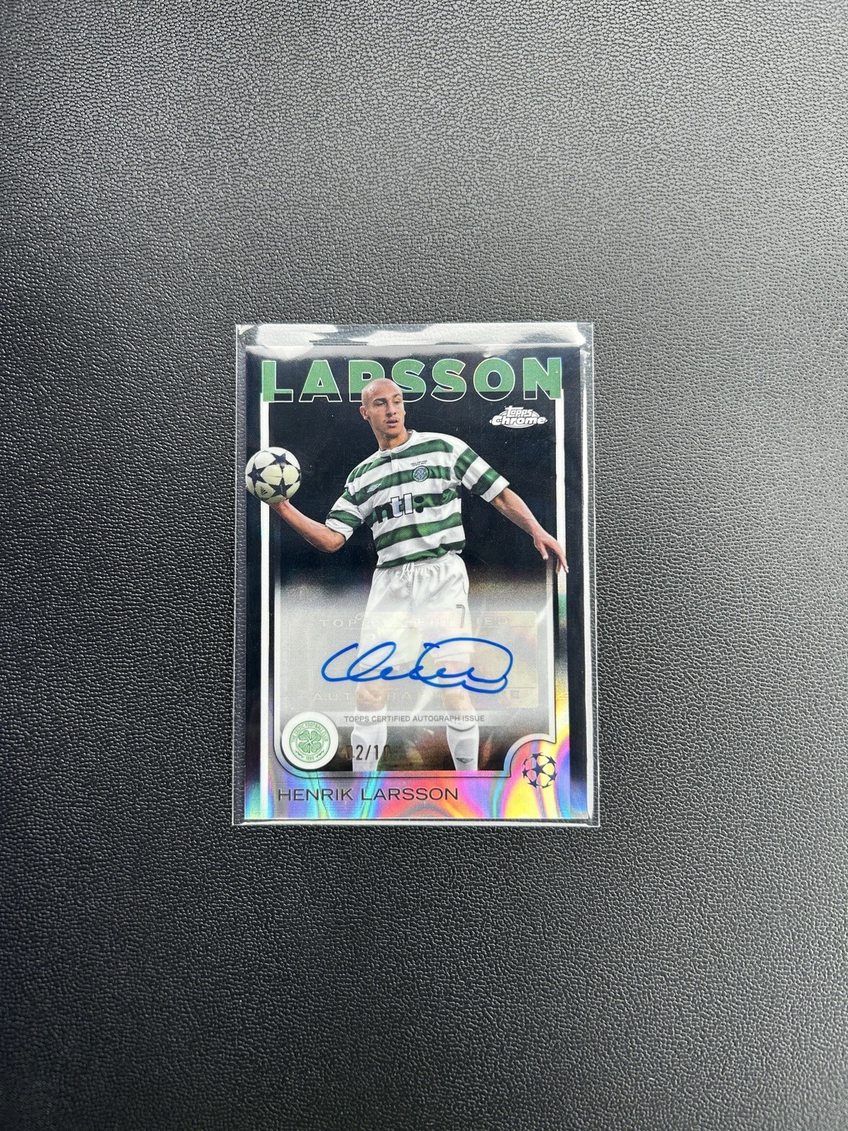 24/25 Topps Chrome UCC Henrik Larsson Auto /10 Black Lava Celtic Sweden for sale on Ebay