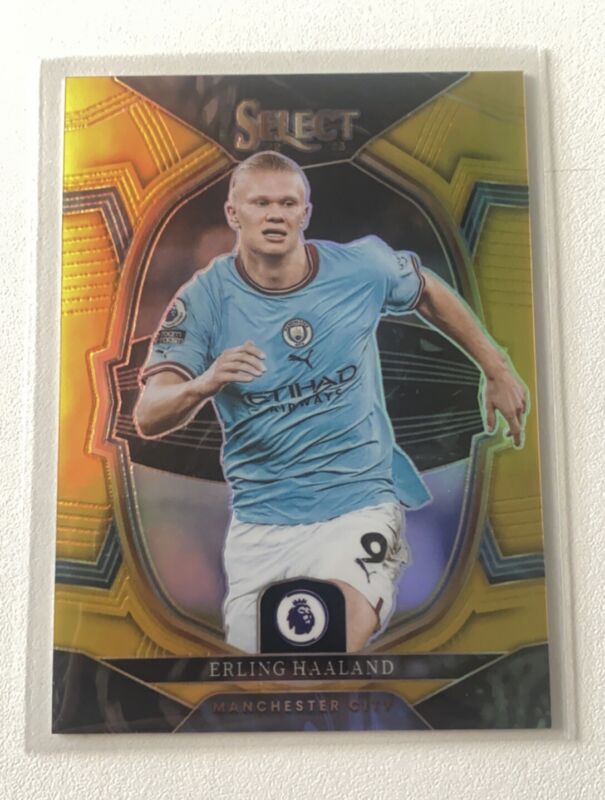Erling Haaland GOLD /10 2022-23 Panini Select EPL Prizm Manchester City for sale on Ebay