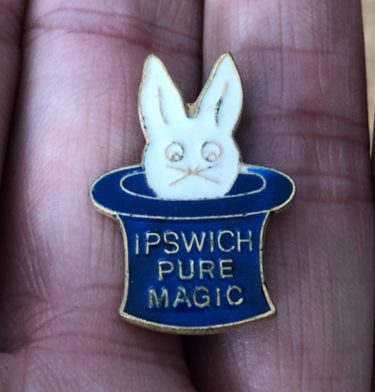 RARE OLD IPSWICH TOWN PURE MAGIC RABBIT IN HAT ENAMEL PIN BADGE for sale on Ebay