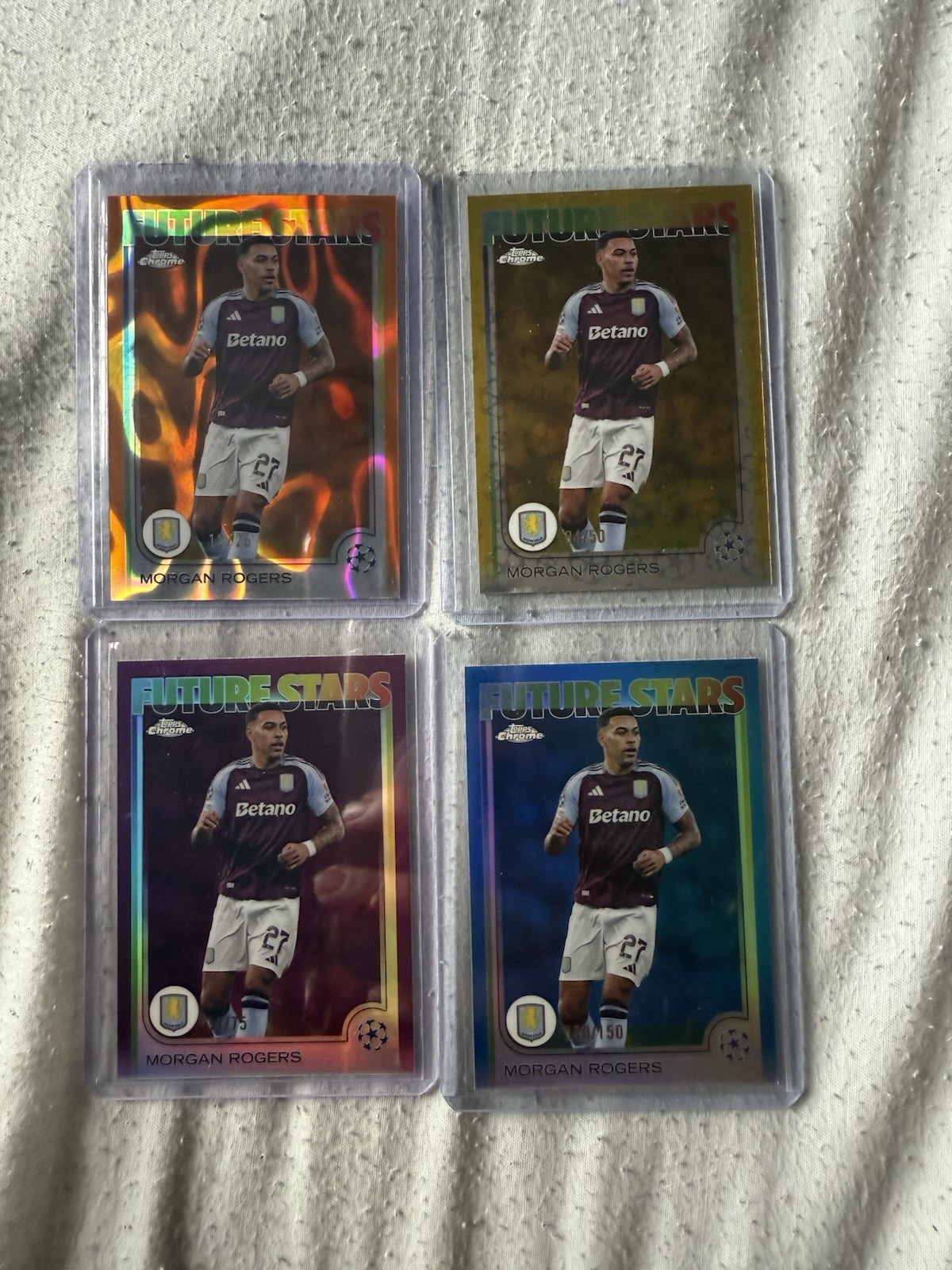 Topps chrome 2024/25 Morgan Rogers Aston Villa Bundle /25 , /50 , /75 , /150 for sale on Ebay