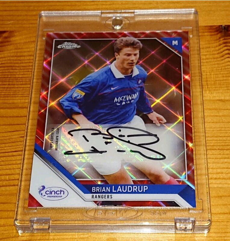 2021-22 Topps Chrome SPFL Auto Tartan Red  Brian Laudrup (Glasgow Rangers) 2/5 for sale on Ebay