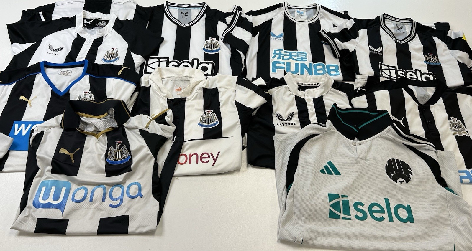 Bundle of 11 Newcastle United Shirts – Puma, Castore & Adidas – Mixed Size #232 for sale on Ebay