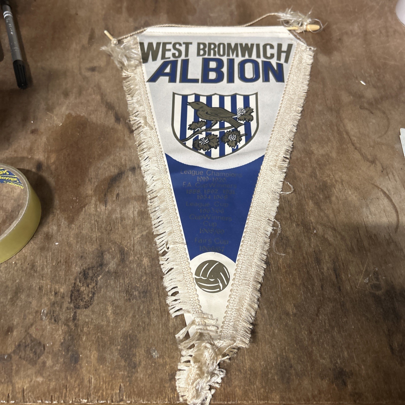 West Bromwich Albion Vintage 1960s Football Pennant (not Shirt) West Brom  for sale on Ebay