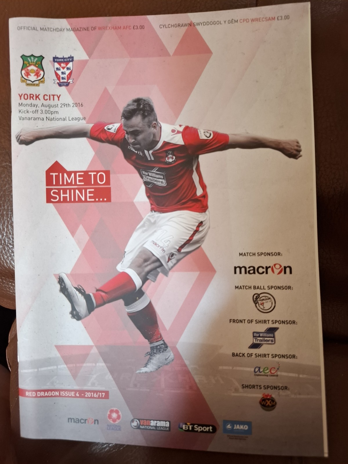 Wrexham v York City 2016/17 Very Good Condition  for sale on Ebay