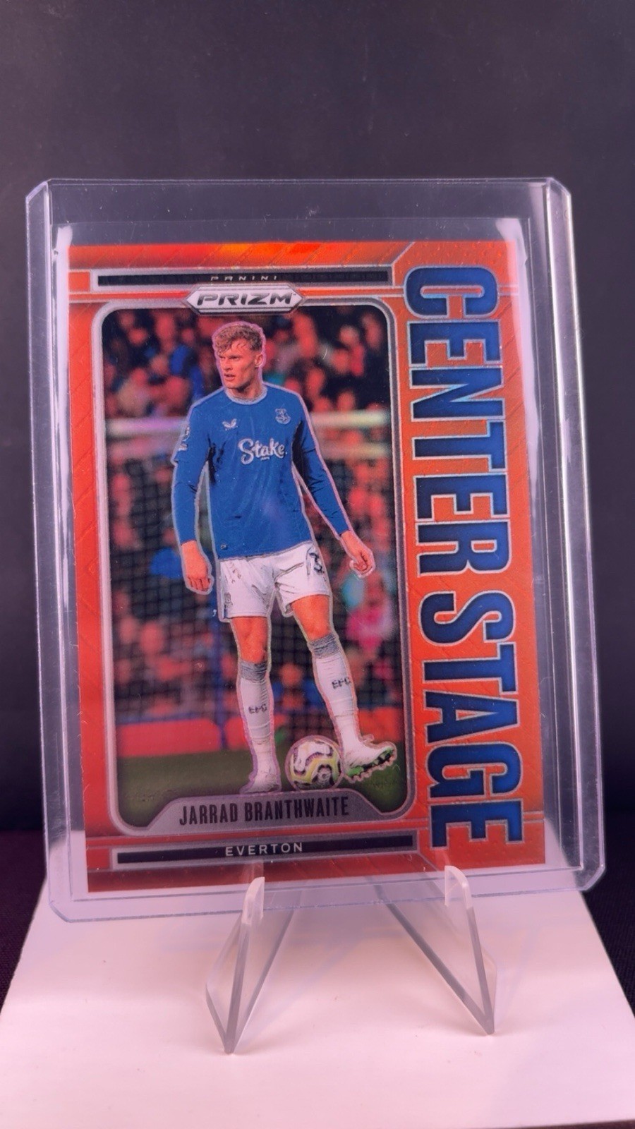 Jarrad Branthwaite Everton Center Stage Insert 25/25! SP Panini Prizm 2024-2025 for sale on Ebay